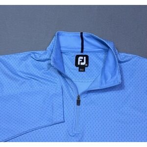 Footjoy 1/4 Zip Pullover Mens M Baby Blue Geometric Performance Golf Athleisure